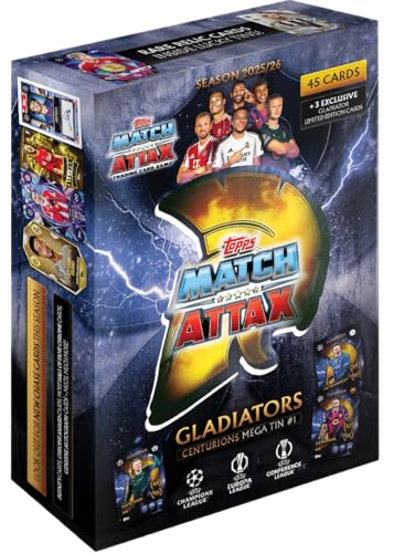 Topps UCC Match Attax 2025/26 - Mega Tin - Centurions - Enthält 45 Match Attax Karten plus 3 exklusive Gladiators LE-Karten von Topps