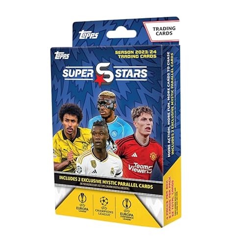 Topps UCC Superstars 23/24 - Hanger Pack - 4 Päckchen UCC Superstars 2024 inklusive 2 Mystic Parallels (8 Karten pro Päckchen/32 Karten) von Topps