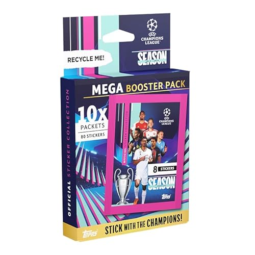 Topps UEFA Champions League Stickers - Mega Booster Pack (10 Päckchen/80 Aufkleber) von Topps