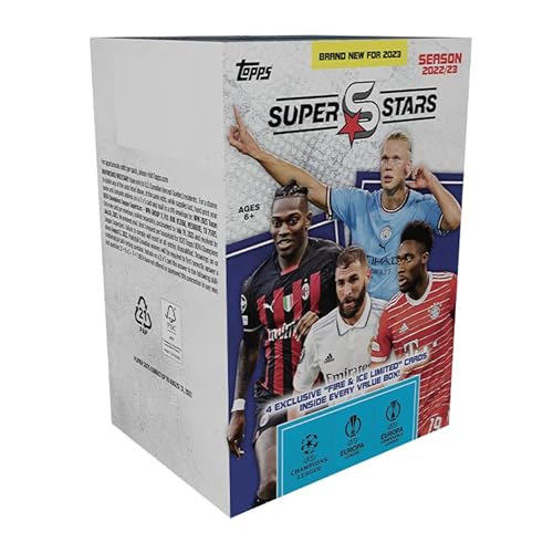 Topps UEFA Superstars 22/23 - Value Box (9 Päckchen) von Topps