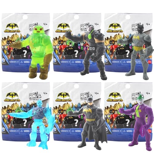 Batman Mighty Mini's – Identifizierte Blindtasche bewegliche 5 cm Sammelfiguren – (Serie 2, alle 6 Charaktere) von Toptoys2u Bargain Bundles