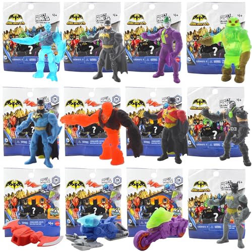 Batman Mighty Mini's – Identifizierte Blindtasche bewegliche 5 cm Sammelfiguren – (komplettes Set mit allen 12 Stück) von Toptoys2u Bargain Bundles