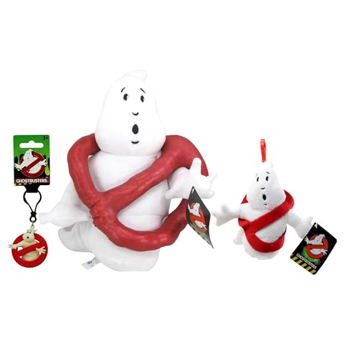 Ghostbusters No Ghost Logo – 27,9 cm großer Plüsch, 17,8 cm Plüschbeutelclip/Schlüsselclip & Kunststoff-Schlüsselclip – No Ghost Logo 3-teiliges Geschenkset von Toptoys2u Bargain Bundles