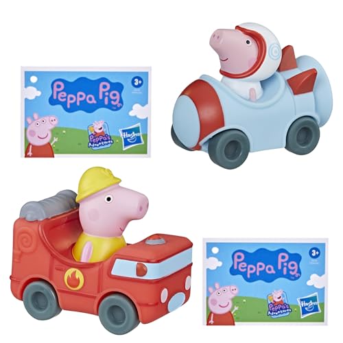 Toptoys2u Bargain Bundles Peppa Pig – Little Buggies Character Play Vehicle Sets – Mummy Pig In Fire Engine & Peppa Pig Astronaut – Set 7 von Toptoys2u Bargain Bundles