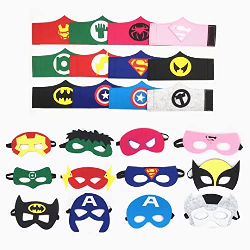 TOPWAYS® Superhelden Masken, Superhelden Armband, Masken für Kinder Halloween Weihnachten Geschenk 24 Stücke von TOPWAYS
