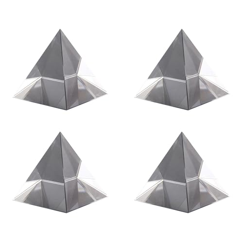 Toranysadecegumy 4 x Prismen-Pyramide aus optischem Glas, 40 mm hoch, rechteckig, Polyeder, geeignet für Experimente von Toranysadecegumy