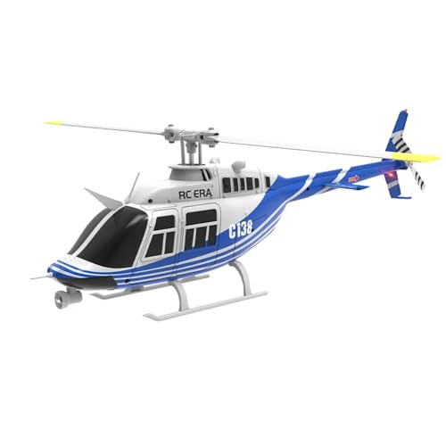 Torcster Hubschrauber Bell 206 Jet Ranger blau-Weiss 6G 312mm RTF 2,4G Ferngesteuert 3D Anfänger Indoor Heli von Torcster