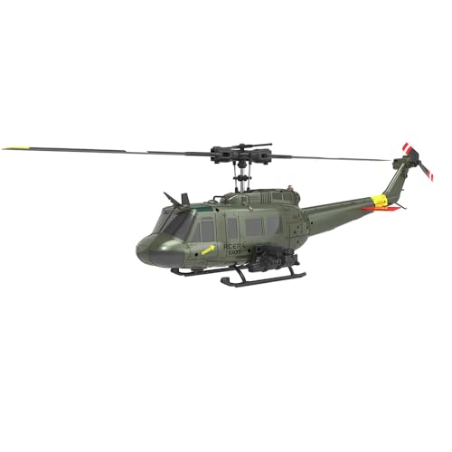 Torcster Hubschrauber Bell UH-1D Huey Brushless 6G 297mm RTF 2,4G Ferngesteuert 3D Anfänger Indoor Heli von Torcster