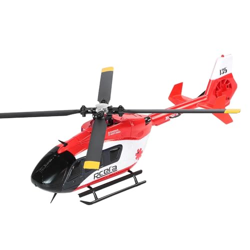 Torcster Hubschrauber H-135 rot/Weiss 6G 260mm RTF 2,4G Ferngesteuert 3D Anfänger Indoor Heli von Torcster