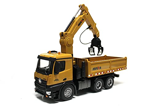 Torcster Huina 1575 LKW Kipper mit Greifer 1:14 RTR Die Cast ferngesteuert Neuheit Kipplader mit Kran & Schrottgreifer von Torcster