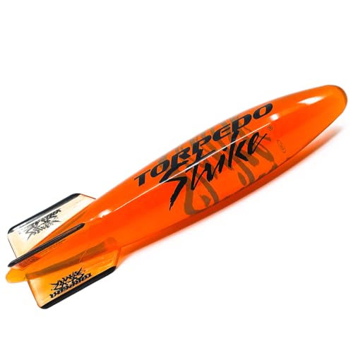 Torpedo Strike DartFin 28,6 cm Pro Size Ultra Premium Unterwasserpool Torpedo Rakete gleitet bis zu 12 m wie Unterwasserfußball für Unterwasserpassspiele (Translucent Orange) von Torpedo Strike
