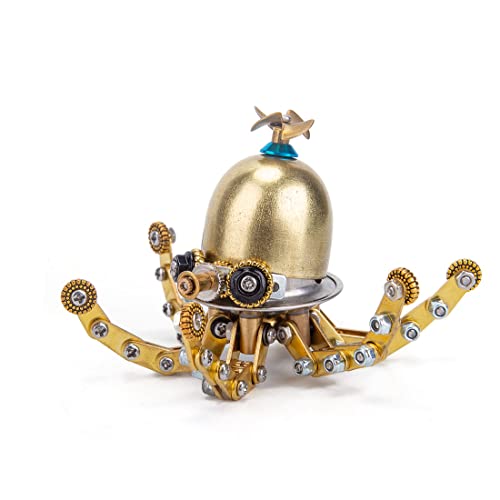 Torquino 3D-Metall-Puzzle für Erwachsene, 3D-Steampunk, mechanisches Oktopus-Modell, Meeresorganismus-Kit, DIY-Metall-Tier-Puzzle, kreative Schreibtisch-Ornamente (100 + Stück) von Torquino