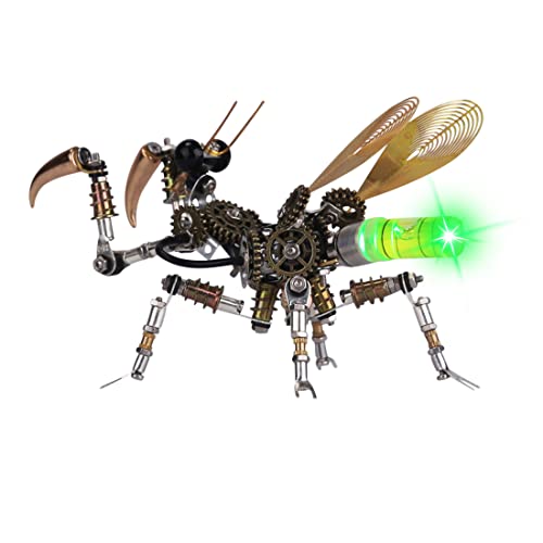 Torquino 3D-Metall-Puzzles, 3D-Steampunk-Mechanische Mantis-Modellbausatz mit Nachtlicht, DIY-Metall-Insekten-Tier-Puzzle, DIY-Handwerk für Erwachsene (260 Teile +) von Torquino