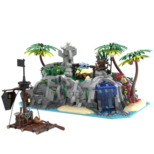 Torquino Mittelalterliche Pirateninsel Bausteinset, Mittelalterliches Piraten Haus Klemmbausteine Modular, Geschenk für Erwachsene, MOC-225892, 1856 Teile von Torquino