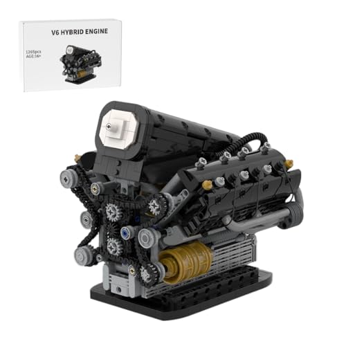 Torquino V-6-Motor Bausteine Modell, 1265 Teile Mechanischer Motor Bausatz Bausteine, Geschenk für Erwachsene von Torquino