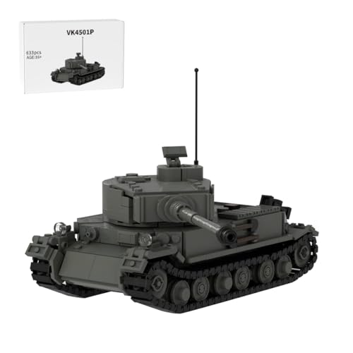 Torquino VK4501P Panzer Baustein, Armee Hauptkampfpanzer Modellbausatz, Militärfahrzeug Bausätze, Sammlerstück, Armee-Modell für Erwachsene, 633 Teile Torquino VK4501P Panzer Baustein, Armee Hauptkampfpanzer Modellbausatz, Militärfahrzeug Bausätze, Sammlerstück, Armee-Modell für Erwachsene, 633 Teile von Torquino