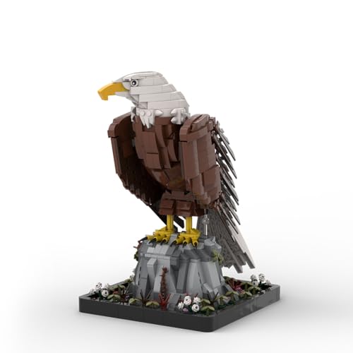 Torquino Weißkopfseeadler Vogel Bausteine Set, Dynamischer Vogel Tier Modellbausatz Tiermodell Baustein für Erwachsene, MOC-161001(1468PCS) von Torquino