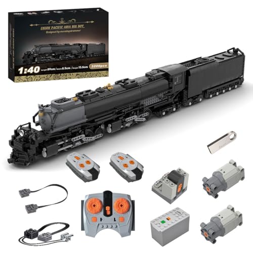 Torquino Zug Bauklötze Set, 1:40 Maßstab 4014 Zug Big Boy Dynamisch Modellbausatz, Retro Dampflok Modell, Klassische Sammler-Ausstellungsgeschenke für Erwachsene, 3200 Teile, MOC-89126 von Torquino