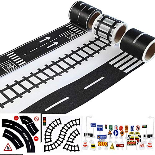 Torribala Von Straße zu für kleine Autos und Züge, 3 Rollen, 4,8 cm x 5 m, gebogen, gerade, für Piste / Verkehrszeichen – Geschenke für Kinder Torribala Von Straße zu für kleine Autos und Züge, 3 Rollen, 4,8 cm x 5 m, gebogen, gerade, für Piste / Verkehrszeichen – Geschenke für Kinder von Torribala