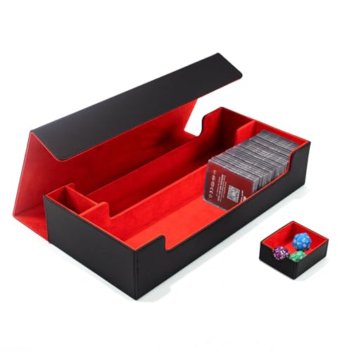 Torribaly PU MTG Deck Box, Yugioh Kartenbox Spielkarten, Spielkarten Box Storage Boxes, Sammelkarten Aufbewahrung Karten Aufbewahrungsbox für 550+ Karten, für Sammelkarten Wie Yugioh, Poker von Torribaly