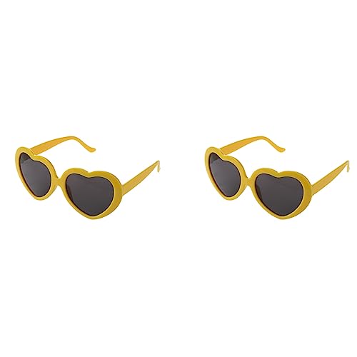 Torsten 2X Mode Lustige Sonnenbrille - SOmmer Liebe Form Sonnenbrille - SOnnenbrille Gelb von Torsten
