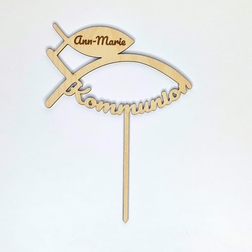 Caken Topper aus Holz | Kommunion - Konfirmation - Firmung | personalisiert Caken Topper aus Holz | Kommunion - Konfirmation - Firmung | personalisiert von Tortenpixel