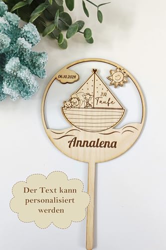 Holzstecker Caken Topper zur Taufe "Arche Noah" personalisiert Holzstecker Caken Topper zur Taufe "Arche Noah" personalisiert von Tortenpixel