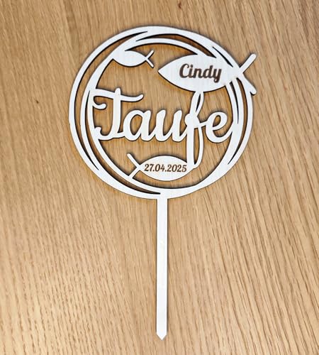 Holztopper Caken Topper Taufe - Kommunion - Konfirmation - Firmung personalisiert Holztopper Caken Topper Taufe - Kommunion - Konfirmation - Firmung personalisiert von Tortenpixel