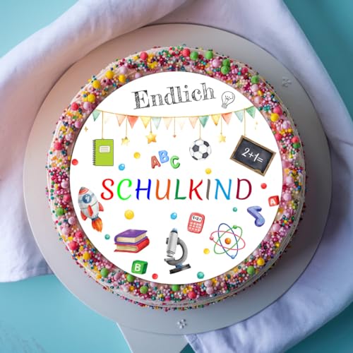 Tortenaufleger Kuchendeko 20 cm Durchmesser - Einschulung, Schulstart, Erste Klasse aus Dekorpapier Plus VORGESTANZT Tortenaufleger Kuchendeko 20 cm Durchmesser - Einschulung, Schulstart, Erste Klasse aus Dekorpapier Plus VORGESTANZT von Tortenpixel