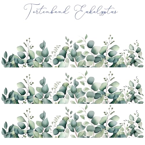 Tortenband - 3 Stück je 6,5x25 cm - Grüne Blätter - Geburtstag - Hochzeit - Kommunion - aus Dekorpapier Plus Tortenband - 3 Stück je 6,5x25 cm - Grüne Blätter - Geburtstag - Hochzeit - Kommunion - aus Dekorpapier Plus von Tortenpixel