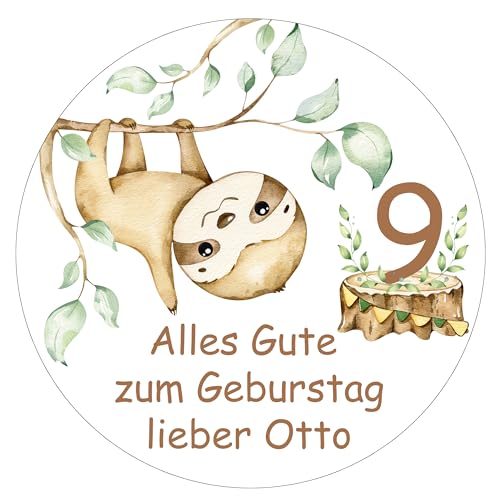 Tortenbild Muffin Topper Faultier personalisiert mit Text für Geburtstag - Fondant, Oblate oder Dekorpapier Plus Tortenbild Muffin Topper Faultier personalisiert mit Text für Geburtstag - Fondant, Oblate oder Dekorpapier Plus von Tortenpixel