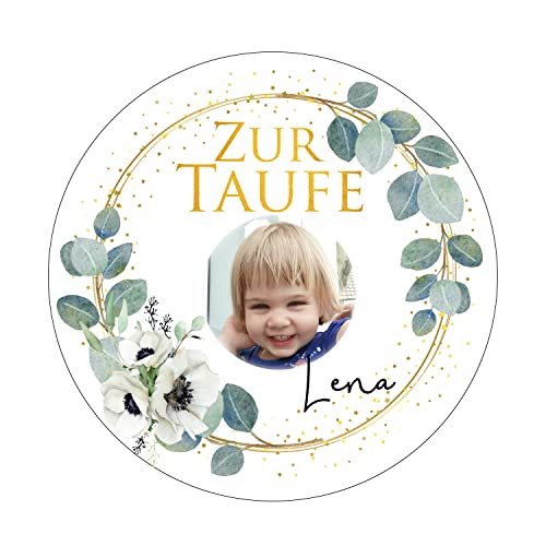 Tortenbild Muffinaufleger Tortenaufleger Taufe Zur Taufe Junge Mädchen mit Foto (Fondantpapier, Dekorpapier Plus oder Oblate - Geschnitten) von Tortenpixel