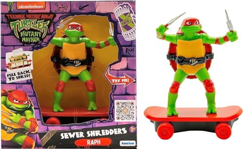 Teenage Mutant Ninja Turtles | Raphael Mutant Mayhem Skate Spielzeug | TMNT Actionfiguren Sewer Shredders, Geschenkspielzeug, Alter 3+ von TEENAGE MUTANT NINJA