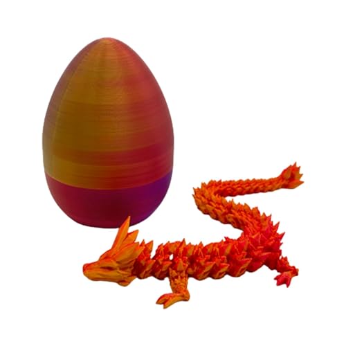 Toseky 3D-Gedruckter Drache im Ei, 3D Gedruckter Beweglicher Drachen Spielzeug Geheimnisvolle Dracheneier mit Drachen, Schreibtischspielzeug Drachen Ornament, Zappelspielzeug mit beweglichen Gelenken von Toseky