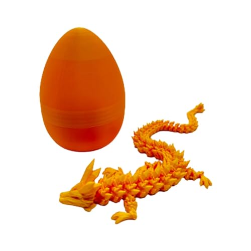 Toseky 3D-Gedruckter Drache im Ei, 3D Gedruckter Beweglicher Drachen Spielzeug Geheimnisvolle Dracheneier mit Drachen, Schreibtischspielzeug Drachen Ornament, Zappelspielzeug mit beweglichen Gelenken von Toseky