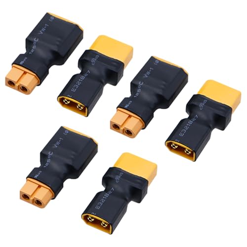 Tosiicop XT60 Stecker auf XT90 Stecker - 6 Stück XT60 to XT90 Adapter Kein Kabel für RC Car Akku Lipo NiMH Battery Connectors Airplane Truck Boat Quadcopter von Tosiicop
