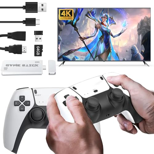 Kabellose Retro-Spielkonsole, Upgraded Retro Game Stick, Videospielkonsole mit 20000+ Retro-Spielen, Plug&Play Game Stick mit Dual Wireless Controller, HDMI-Ausgang, 1080P, 64GB von Toskope