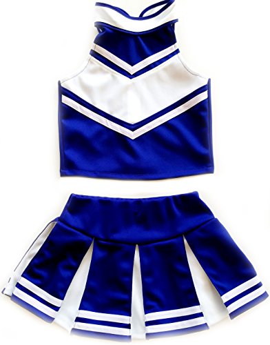 Cheerleader-Outfit für kleine Mädchen, Cheerleader-Outfit, Uniform, Kostüm, Cosplay, Blau/Weiß (S/2-5) von Total 2550