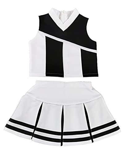 Kleine Mädchen Cheerleader Cheerleading Outfit Uniform Kostüm Cosplay Weiß/Schwarz (S/2-5) von Total 2550