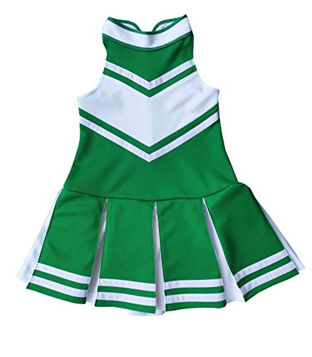 Mädchen Kinder Kleid Cheerleader Uniform Cheerleading Halloween Kostüm grün/weiß, S / 2-5 von Total 2550