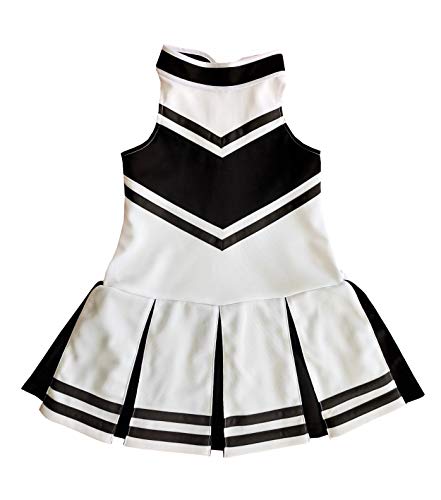 Total 2550 Cheerleader-Kostüm für kleine Mädchen, Cheerleader-Uniform, Halloween-Kostüm, Weiß/Schwarz (XL / 10-12) von Total 2550
