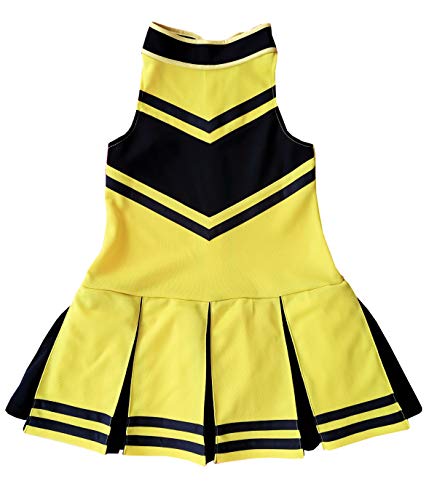 Total 2550 Mädchen Cheerleader-Kleid, Halloween-Kostüm, leuchtendes Gelb/Schwarz (S/2-5) von Total 2550