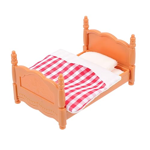 Totority 1 Satz Bett für Puppenhaus Pinkes Schlafzimmer Zubehör DIY Mini Dekoration für Kreative Spielwelten Feinmotorik Totority 1 Satz Bett für Puppenhaus Pinkes Schlafzimmer Zubehör DIY Mini Dekoration für Kreative Spielwelten Feinmotorik von Totority