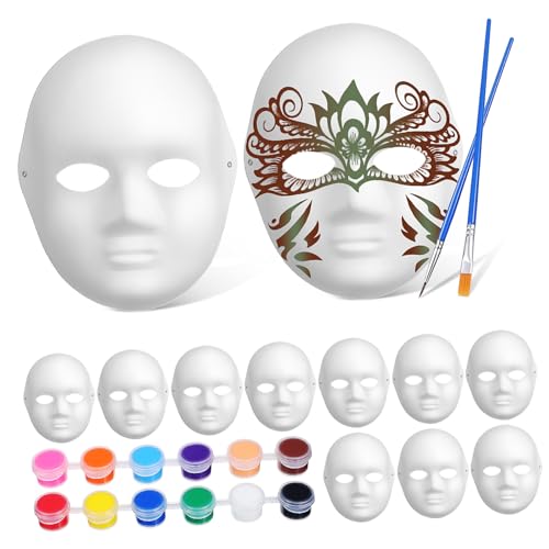 Totority 1 Satz Diy Papiermasken für Leere Handgemalte Masken mit Farben Pigment und Pinsel Kreatives Bastelset für Fasching Maskenball und Rollenspiele Totority 1 Satz Diy Papiermasken für Leere Handgemalte Masken mit Farben Pigment und Pinsel Kreatives Bastelset für Fasching Maskenball und Rollenspiele von Totority