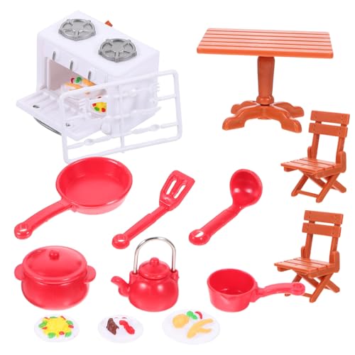 Totority 1 Satz Dollhouse Küchenset Teiliges Puppenhaus Zubehör mit Tischen Stühlen und Kochutensilien für DIY Puppenhaus Dekoration und Miniaturlandschaften Totority 1 Satz Dollhouse Küchenset Teiliges Puppenhaus Zubehör mit Tischen Stühlen und Kochutensilien für DIY Puppenhaus Dekoration und Miniaturlandschaften von Totority