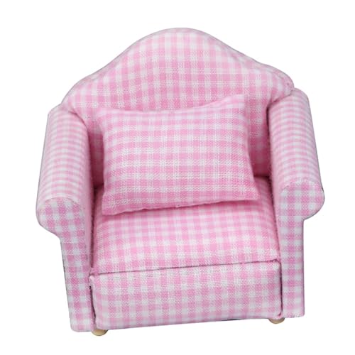 Totority 1 Satz Sofa für Puppenhaus Handgefertigte Miniaturmöbel mit Kissen Karomuster für Wohnzimmerdekoration und Puppenzubehör für Tischornament Totority 1 Satz Sofa für Puppenhaus Handgefertigte Miniaturmöbel mit Kissen Karomuster für Wohnzimmerdekoration und Puppenzubehör für Tischornament von Totority