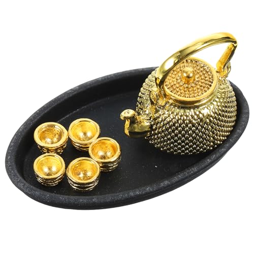 Totority 1 Satz Teekannen Set Tassen Puppenhaus Zubehör für Realistische Dekoration und Perfektes Geschenkset für Teeliebhaber und Miniaturfans von Totority