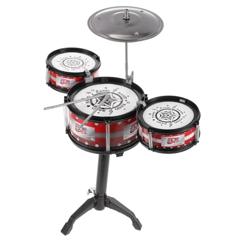 Totority 1 Stück Mini Schlagzeug Set für Percussion Set mit Trommeln Rot für Musikalische Früherziehung Sichere Kanten Musikspielzeug für Kleinkinder von Totority