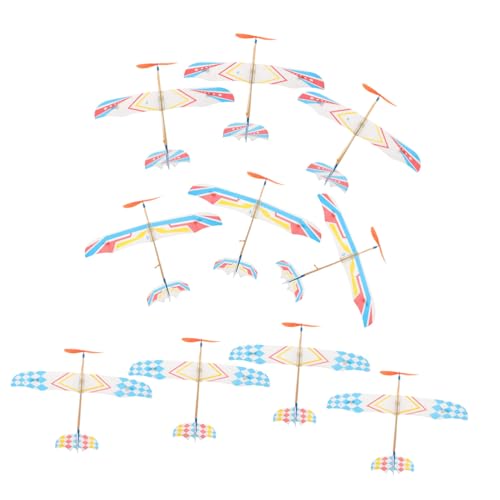 Totority 10 Stück Teiliges Gleitflugzeug Spielzeugset mit Gummiband für Fördert Kreativität und Lernen für Geburtstagsfeiern und Neujahrsfeiern Einfach Zusammenzubauen von Totority