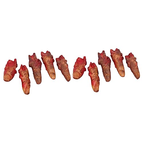 Totority 10 Stück Teiliges Halloween Horror Abgetrennte Finger Requisiten Realistische Deko für Gruselige Partys zur Schaffung Schaurigen Tiefrot Totority 10 Stück Teiliges Halloween Horror Abgetrennte Finger Requisiten Realistische Deko für Gruselige Partys zur Schaffung Schaurigen Tiefrot von Totority